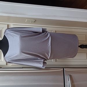 Betsy & Adam Silver Diamond Sparkle Accents Slit Sleeve Party Dress!